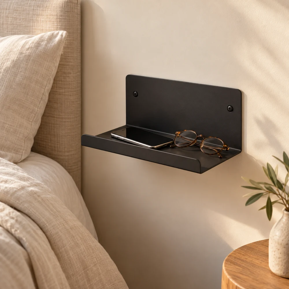 Bedside Pocket Shelf — Black — تصوّر للتصميم