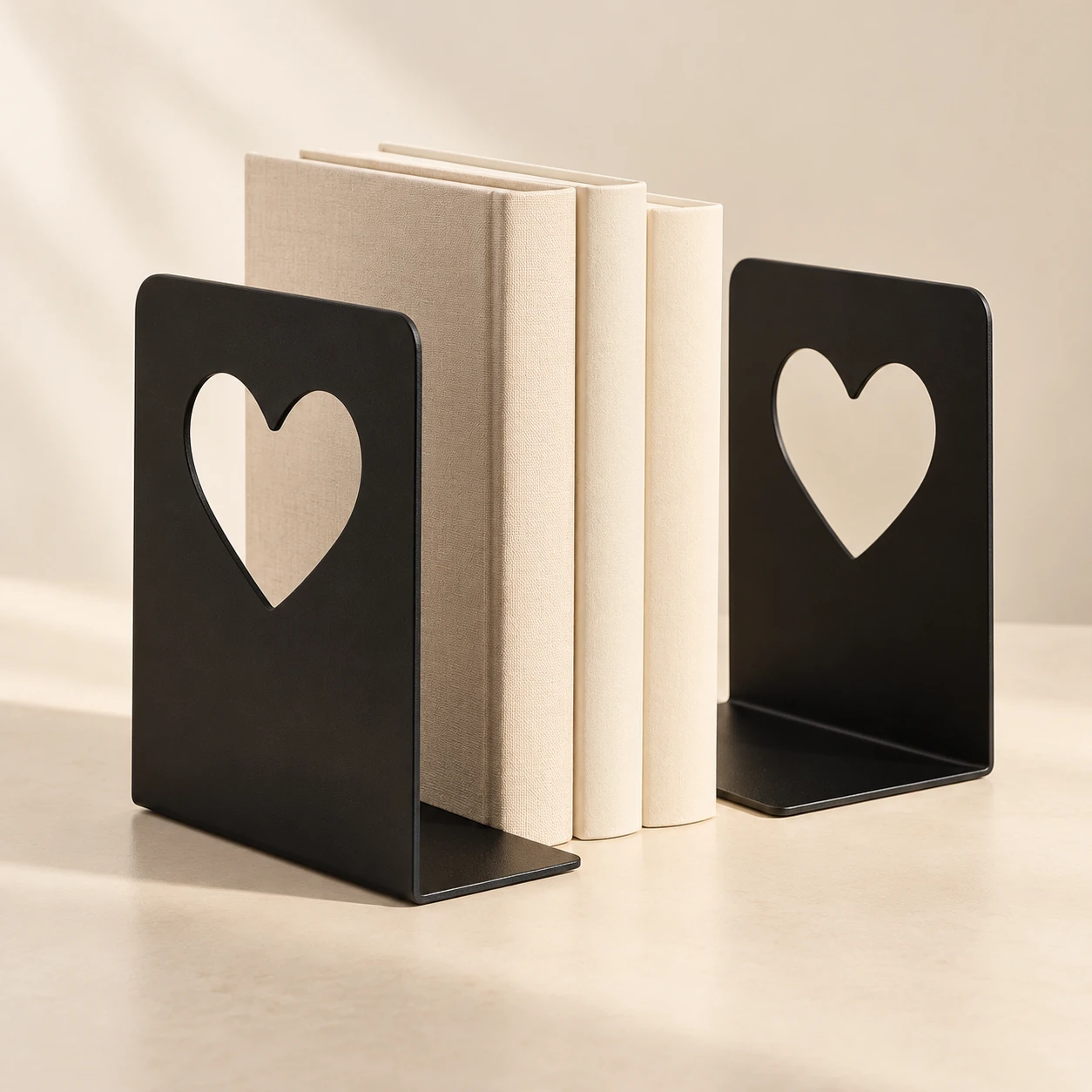 Two Hearts Bookends — Black — تصوّر للتصميم